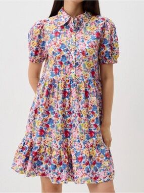 Silvian Heach Floral Tiered Dress, Large